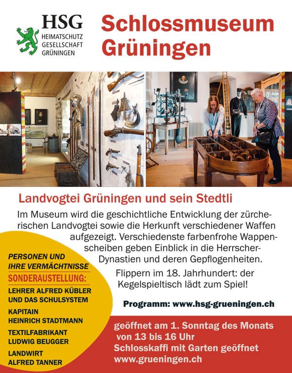 Das Schlossmuseum Grüningen bietet auch 2023 wieder viele Information für jedes Alter.